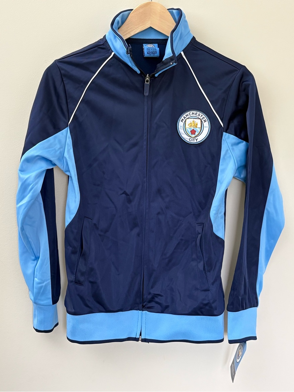 Manchester City Youth Full Zip Performance Jacket Size Medium 10/12 New with Tag